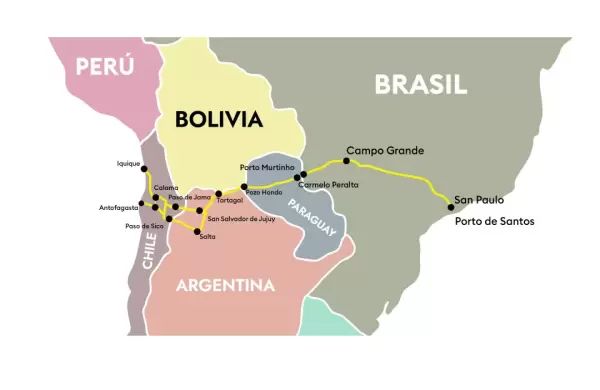Mapa del Corredor Bioceánico